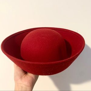 Vintage Doeskin Red Wool 60s Hat
